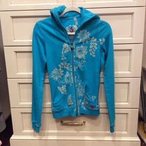 Light weight fitted jacket with crystals flowers